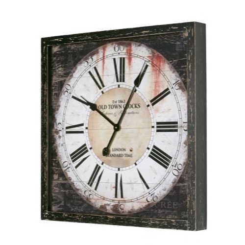 Ur 303 Old Town Clocks antik look slidt træ - Se flere Ure og Spejle