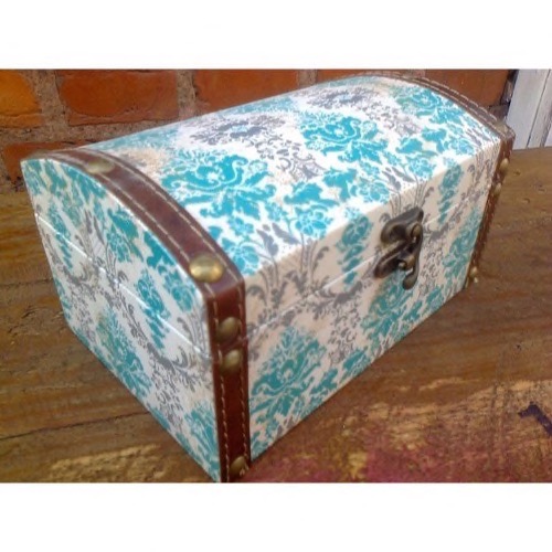 Skrin Barok mønster buet låg lille 19x10x12cm