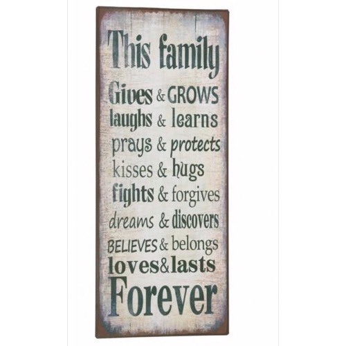 Metal skilt 20x48cm This Family Gives And Grows... - Se flere Metal skilte