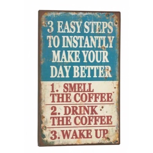 Metal skilt 3 Easy Steps To...25x40cm 