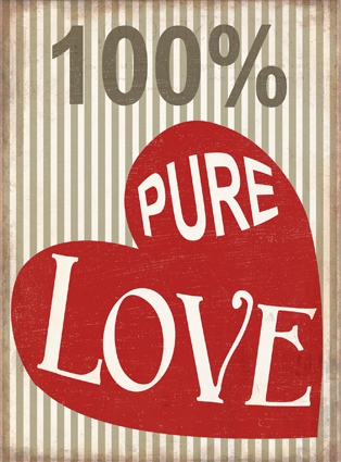 Metal skilt 26x35cm 100% Pure Love