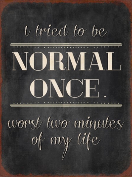 Metal skilt 26x35cm I Tried To Be Normal Once Worst Two Minutes Of My Life - Se flere Metal skilte
