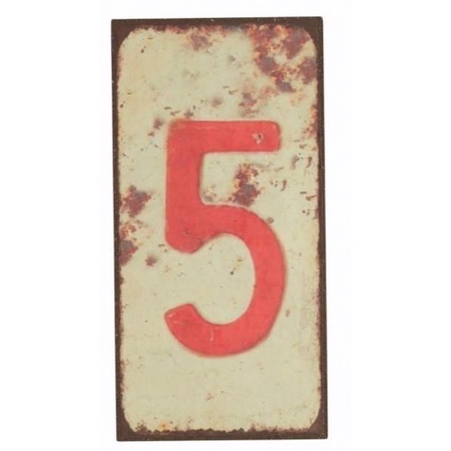 magnet skilt 5x10cm tallet 5 - Se flere Magneter og Skilte