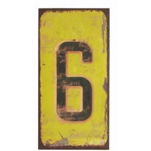 magnet skilt 5x10cm tallet 6 - Se flere Magneter og Skilte