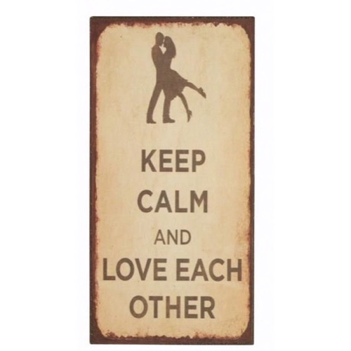 Magnet skilt 5x10cm Keep Calm and Love