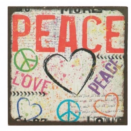 Magnet 7x7cm PEACE