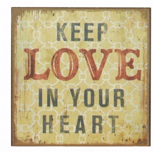 Magnet 7x7cm Keep Love In Your Heart - Se flere Magneter og Skilte