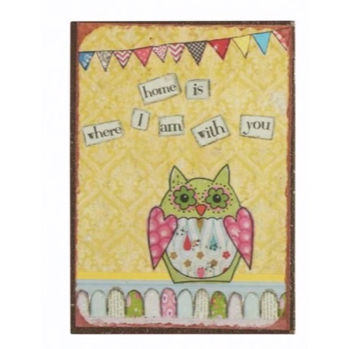 Magnet 5x7cm Grøn Ugle Grønne Øjne