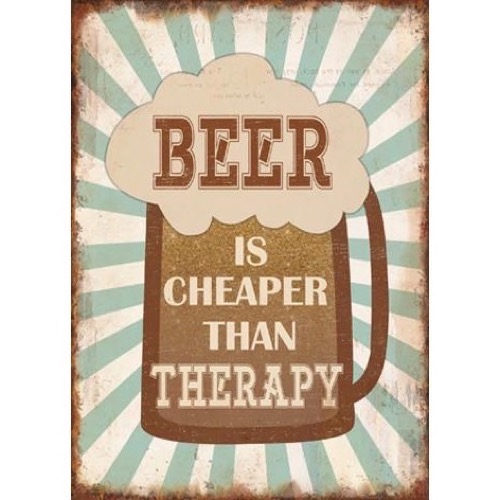 Magnet 5x7cm Beer Is Cheaper Than Therapy