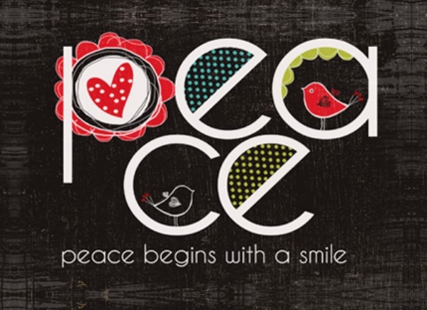 Magnet 7x5cm Peace, Peace Begins With A Smile  - Se flere Magneter