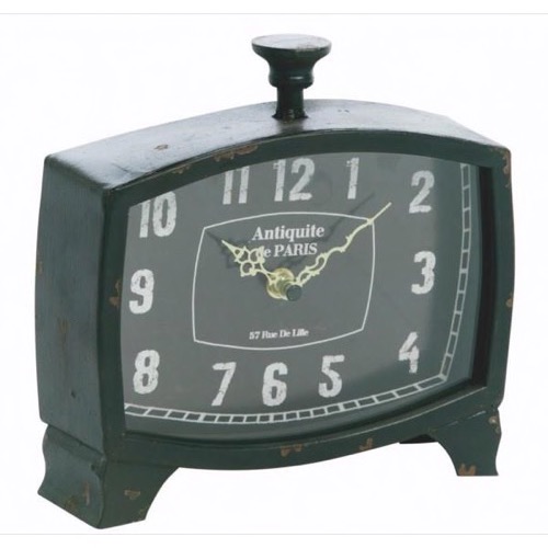 Ur 21003 Sort Box antik look slidt metal 21x20cm - Se flere Metal ure