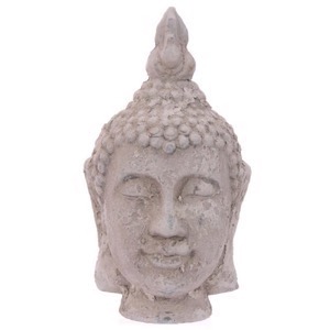Buddha hoved forvitret keramik gråhvid h:31cm - Se flere Buddha figurer og Spejle