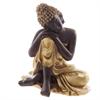 Buddha siddende guld/træfarvet polyresin h:6cm - Se Buddha figurer og Spejle