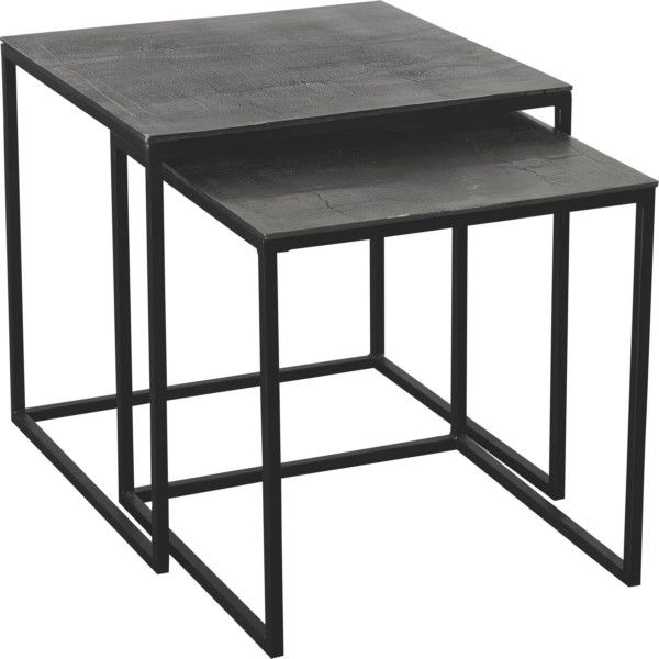 Indskudsborde 2 kvadrater oxideret rå aluminium