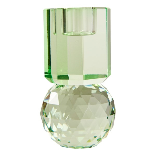 Krystal lysestage mintfarvet 11x6cm