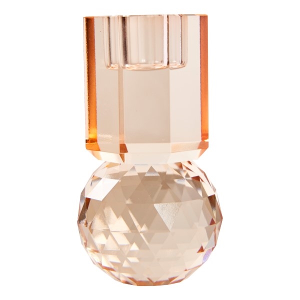 Krystal lysestage peach 11x6cm
