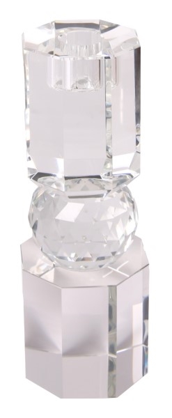 Krystal lysestage klar 19x7x7cm