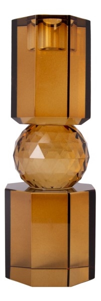 Krystal lysestage brun 19x7x7cm