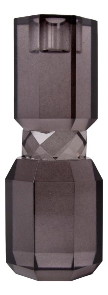 Krystal lysestage røgfarvet 18,5x7x7cm