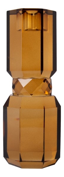Krystal lysestage brun 18,5x7x7cm