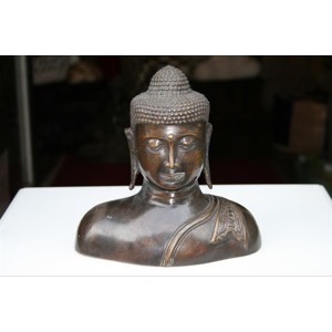 Buddha buste metal bronze h22cm - Se Buddha figurer og Spejle