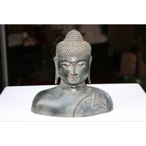 Buddha buste metal kobber legering h:22cm