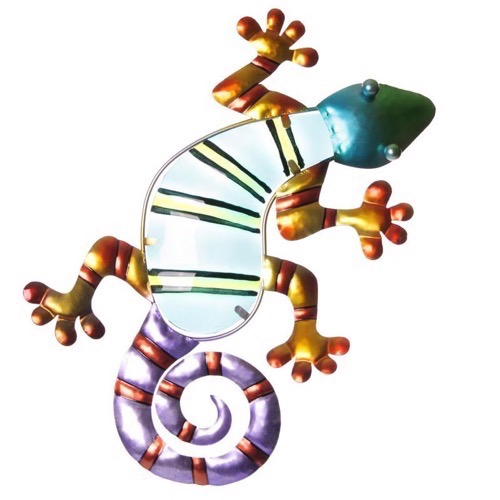 Gekko blå metal og glas l:37cm - Se flere Gekko og Frø figurer