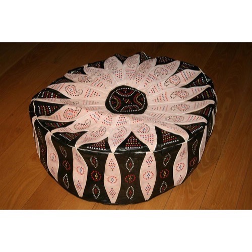 Marokkopude sort og natur 80x30cm