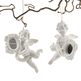 Engle 2 forskellige hængede med spejl