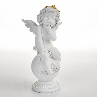 Engel på kugle med guld hårbånd