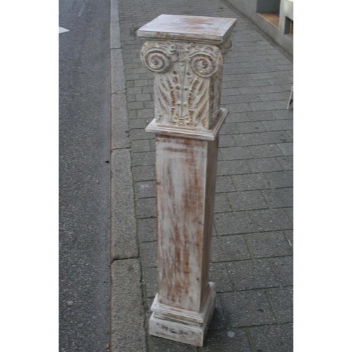 Piedestal massiv teak whitewash 24x24x120cm