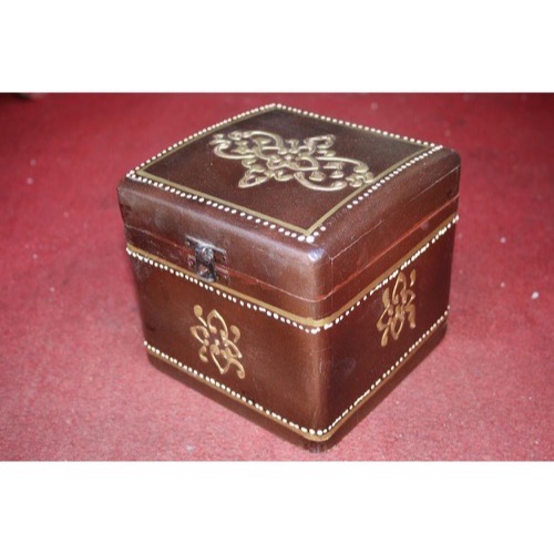 Indisk Skrin håndlavet håndpyntet massiv rustik træ 15x15x15cm