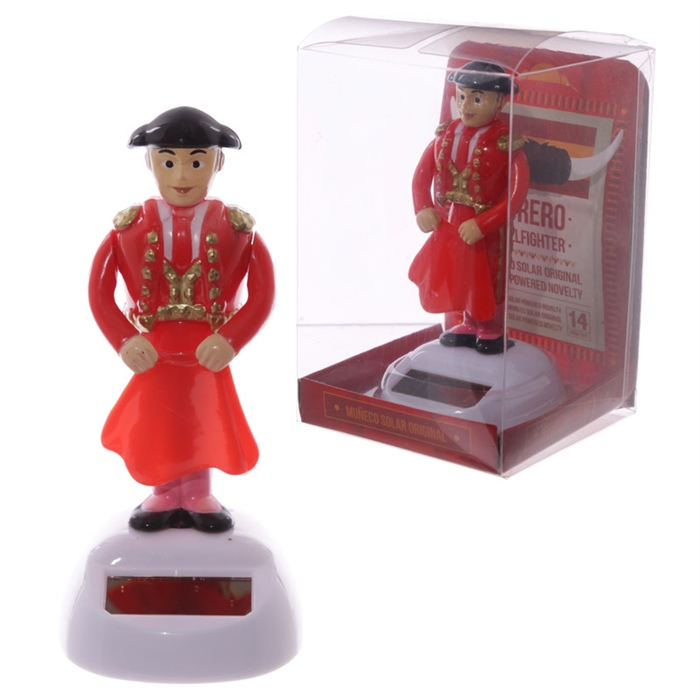 Solcelle figur FF79 Matador Tyrefægter rødt tøj med rød klud h11cm - Se flere Solcelle figurer og Spejle