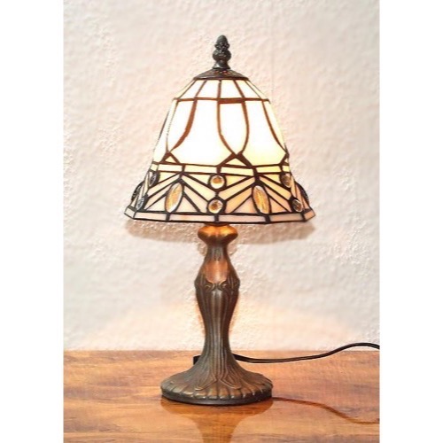 Tiffany bordlampe DK45 hvide sten - Se Tiffany lamper