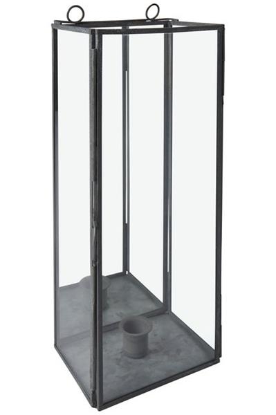 Lanterne Rektangel zink  31x13x10cm