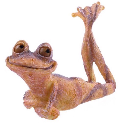 Frø 19 orange polyresin 20x16cm - Se også Buddha figurer