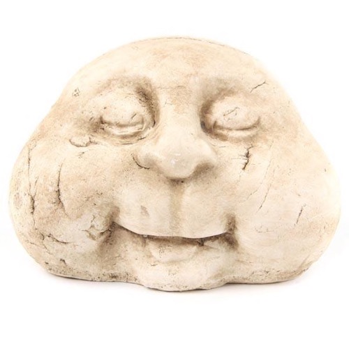 Skulptur Abstrakt Sten Ansigt i ler h:17cm - Se Buddha figurer og Spejle