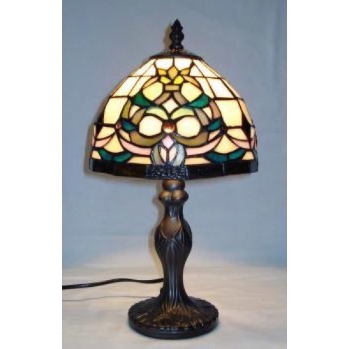 Tiffany bordlampe 0820 grøn hvid - Se Tiffany lamper